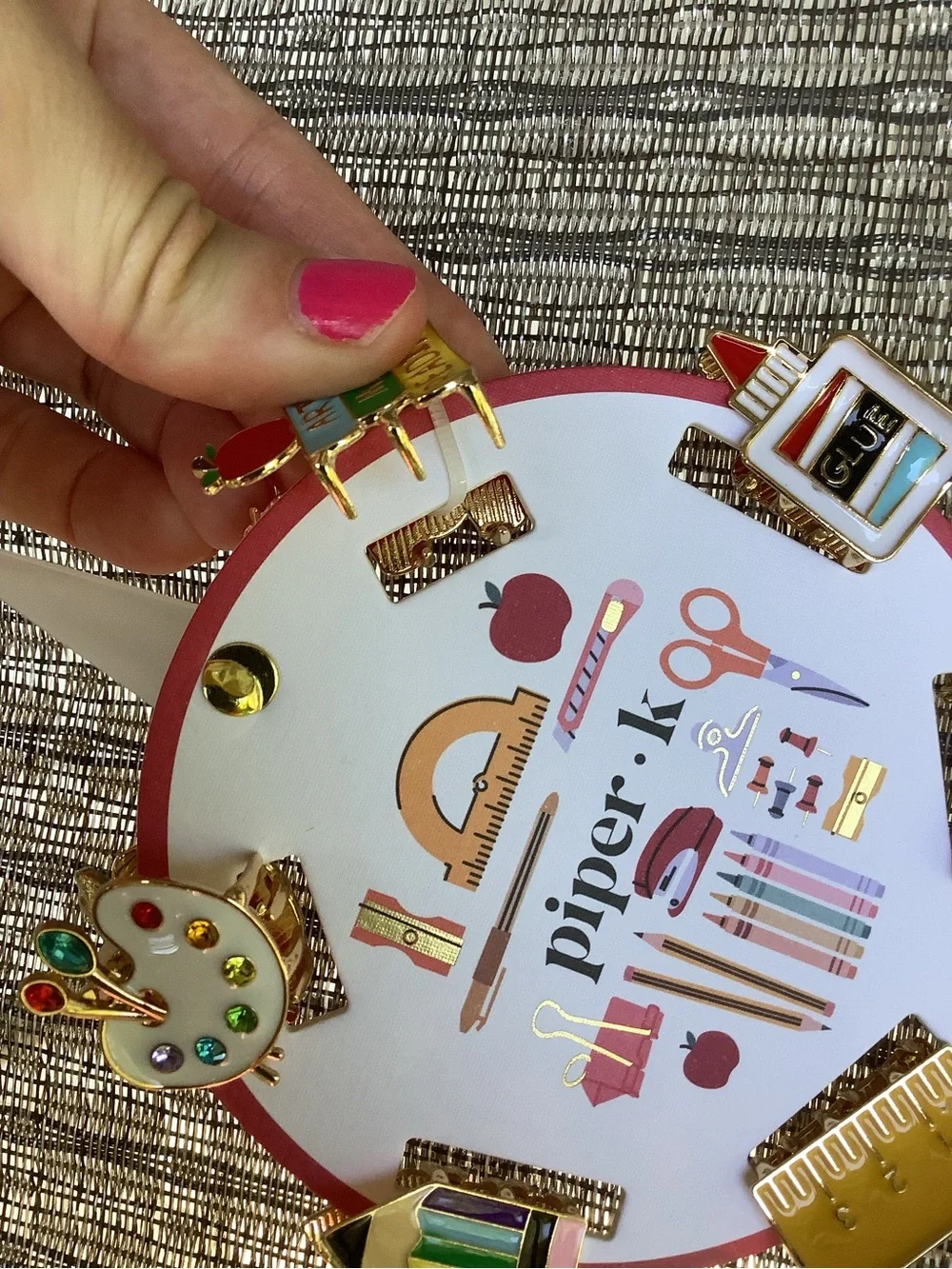 NWT Piper K Back to School Mini Air Clip Palette 6 Unique Gold Tone